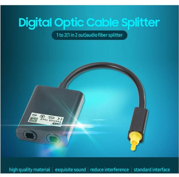 1 til 2 Digital Optisk Kabel Audio Splitter Adapter