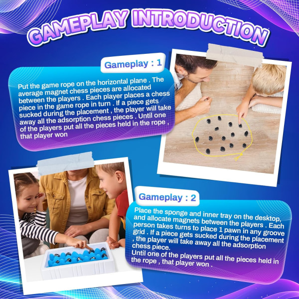 Magnetiskt Schackspel, Roligt Bordsspel med Magneter, Pusselstrategispel, Magnetiskt Brädspel, Familjespel, Julgåva för Barn och Vuxna (YX)
