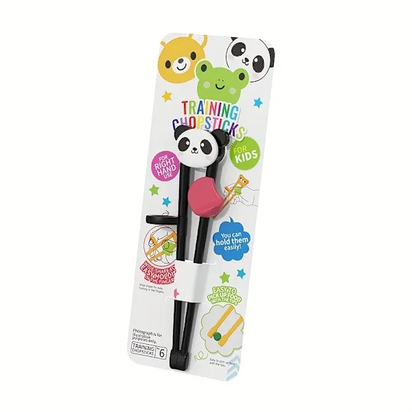 1 stk. træningspinde, læringspinde, træningspinde til begyndere, tegnepinde, søde træningspinde, 1 stk. sort-hvid panda