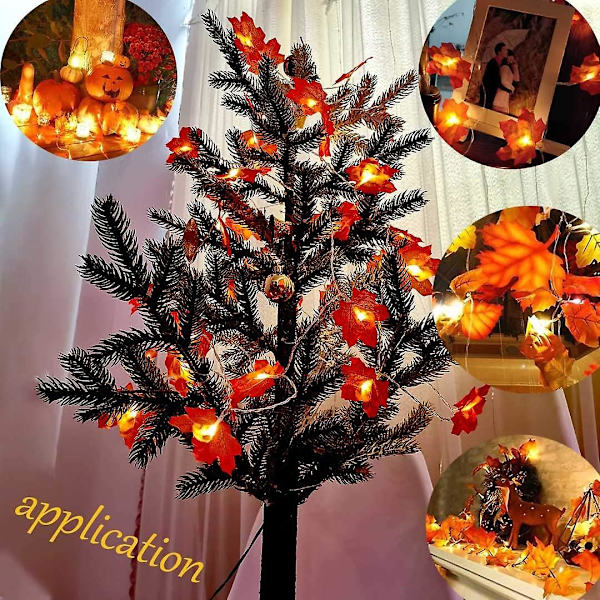 Syysgarland, Syyskoriste, 30 Valo Garlandia, Gugirlande Syyslehdistä, Halloween Joulukoriste, Kiitospäivän Koriste, Seinäkoriste