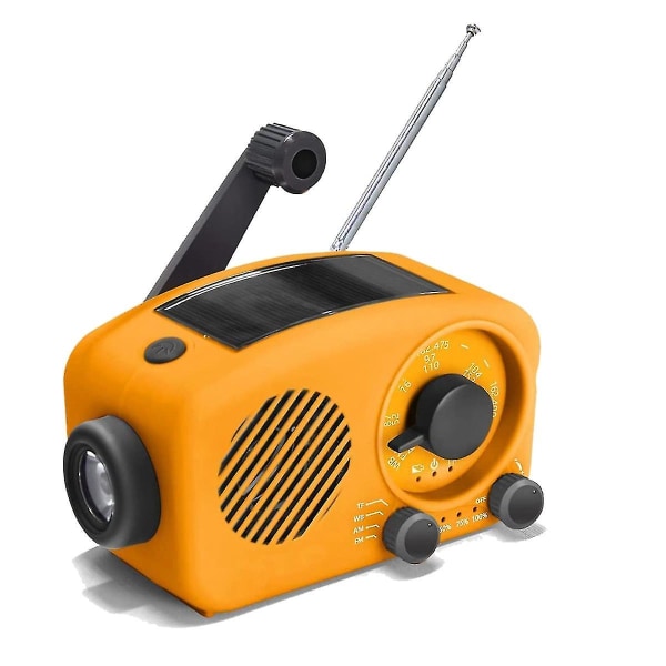 Aurinkoradio, käsikampiradio Am/fm ladattava Dynamo Radio vedenpitävä hätälamppu power