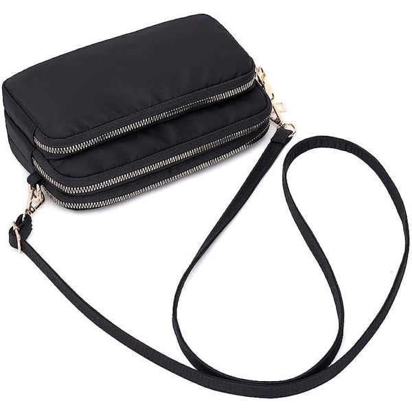 Crossbody-väska för kvinnor, lätta väskor Nylon liten axelväska (mörkblå)