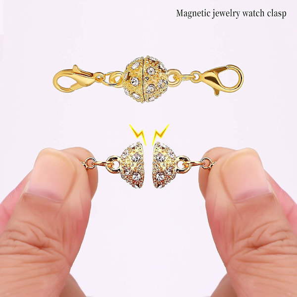 12 Stycken Magnetiska Hummerlås Halsband Lås Och Förslutningar Armbandsförlängning (guld Och Silver)