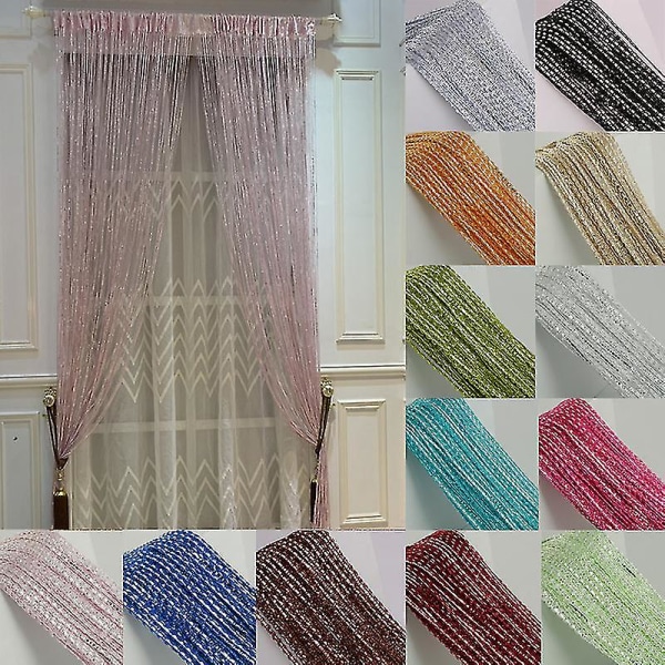 1pc of Beaded Curtain String Window Curtain Tassel Flying Yarn Panel (Dark Coffee 100*200cm)