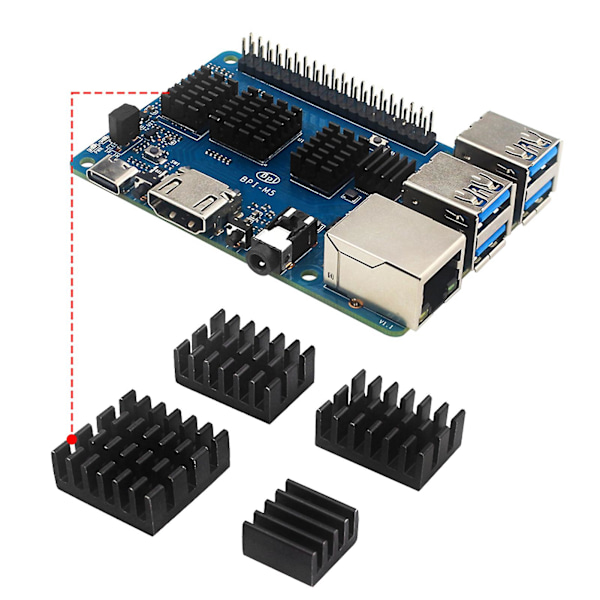 Chipset Kylare Tyst Snabb Värmeavledning Mini Banana Pi M5 Aluminium CPU Chip Termisk Pad för Elektronisk Utrustning