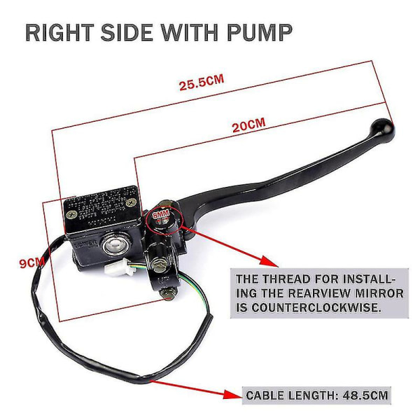 Moottoripyörän kahvan jarrunestejarrusatula pääsylinteri 125Cc YBR 125 etujarrun hydraulinen pumppusylinteri Assy, oikea