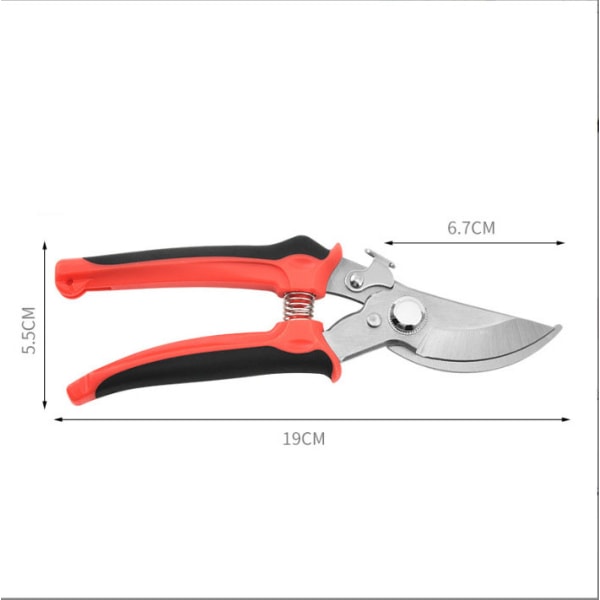 Rostfria beskärningssaxar för fruktträd, blommor och krukväxter - Röd, 2 st