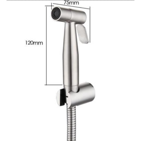 304 Stainless Steel Toilet Spray Gun Kit, - 1 Nozzle + 1 Hanger + 1.5m Hose