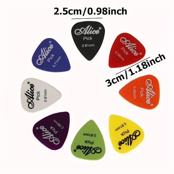 10-pack blandade färger i flera storlekar 0,58 mm 0,71 mm 0,81 mm 0,96 mm 1,2 mm 1,5 mm gitarrspel