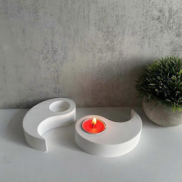 Yin ja Yang silikonimuotti askarteluun, muottitarvikkeet, Yin ja Yang kynttilänjalka, silikonisementtiastia, tuoksukynttilä, taide, Tai Chi
