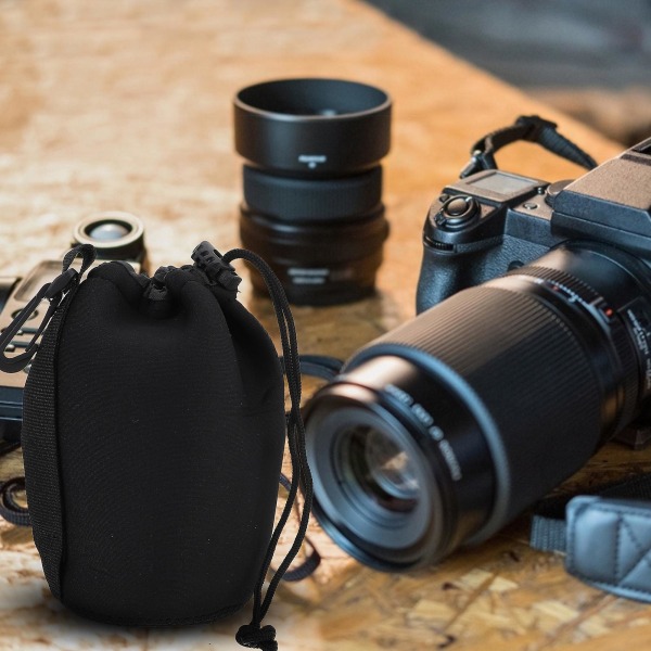 2 stk. Slr kamera linsepose til Dslr kamera linse Neopren linsebeholder størrelse S