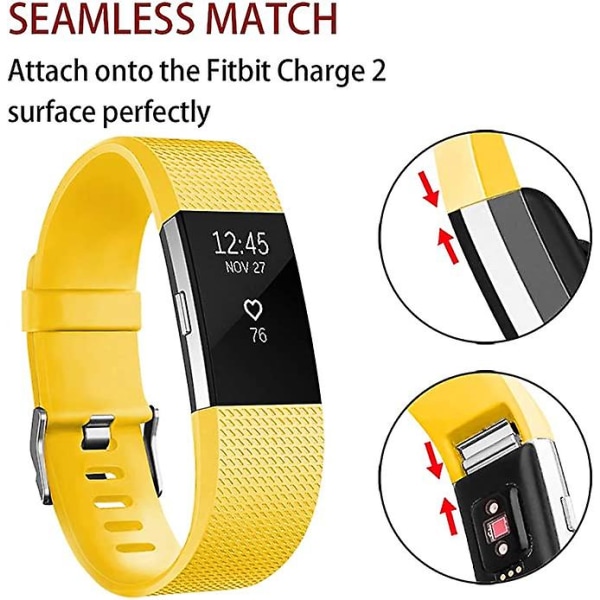 Smart Watch, Armbåndsrem Udskiftningsrem Kompatibel med Fitbit Charge 2, Klassisk og Special Justerbar Sportsarmbåndslemon Gul-l