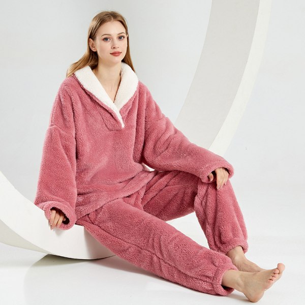 Dampyjamas, långa toppar och byxor, 2-delat set, vinterpyjamas XL