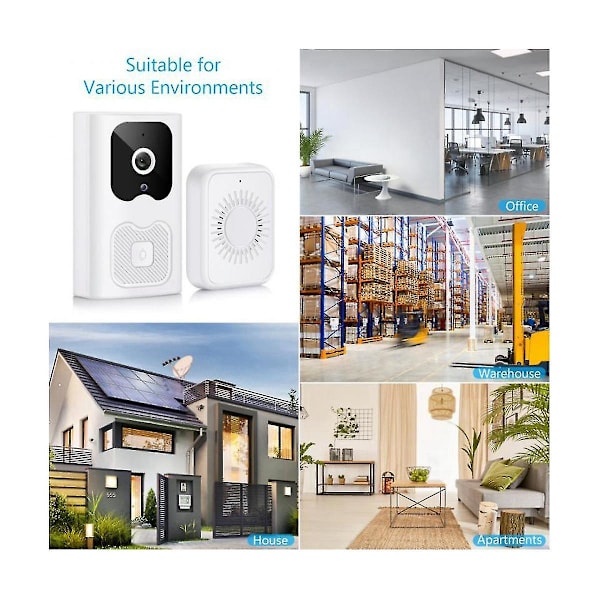 X6 Visuel Dørklokke Stemme Dørtelefon Klokkespil Vga Nattesyn Ip Kamera Wifi Smart Alarm Sikkerhed