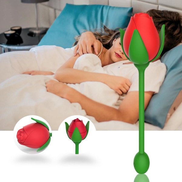 Rose Flower Tongue Vibrator Sucker 10 Vibrationstilstande Silikone Vandtæt seksuelt legetøj til kvinder