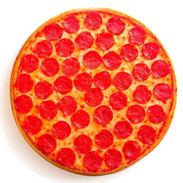 Simulering Knepig 3d-kudde Plyschkudde Flapjack Rolig Pepperoni Pizza Print Cool Pizza Bu [XC]