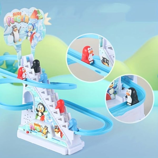 Pedagogiska leksaker för barn, Leksaker för att gå i trappor, Leksaker för Penguin järnvägsvagnar (produkten innehåller 12 pingviner)