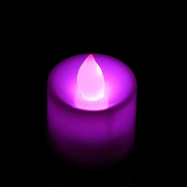 24 st Flameless Batteridrivna LED-Ljusstearinljus Jul Födelsedag Bröllop Fest Rosa