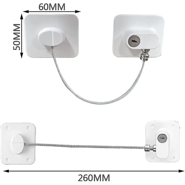 Crday 2 st Kylskåpslås Kylskåp Spärr Kabelbegränsning Barn Baby Säkerhetsvajer Present