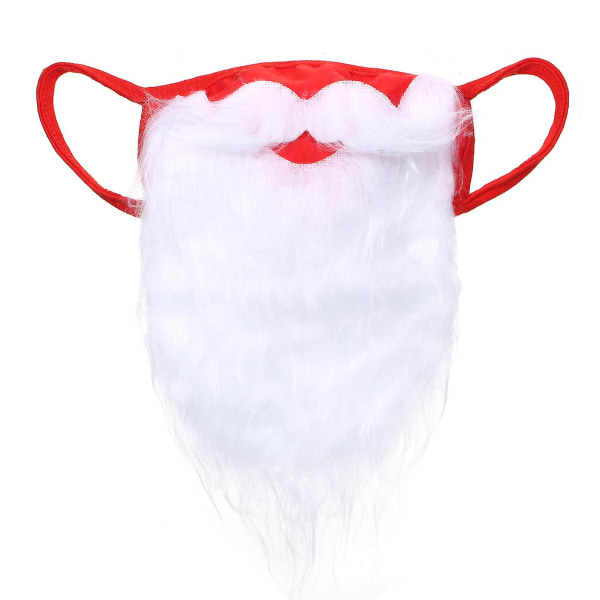 Morsom julenisse skjeggmaske Vaskbar julefestkostyme Ansiktspynt for voksne til jul (én størrelse passer alle) Type 1