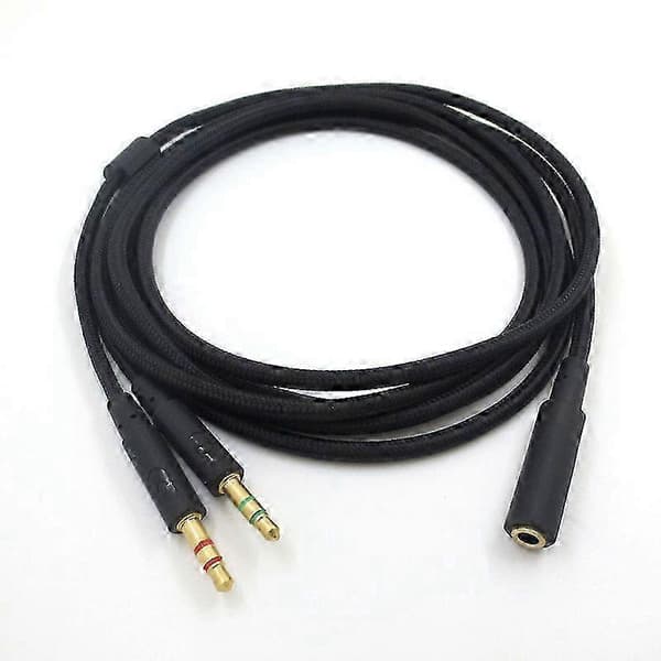 3,5 mm Universal 2 i 1 Gaming Headset Lyd- Forlengelseskabel For HyperX Cloud II/Alpha-/Cloud Flight/Core Hodetelefonutgave