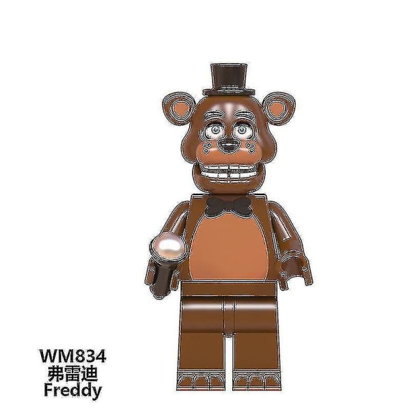 8 st/set Five Nights At Freddys Minifigurer Freddy Foxy Byggnad