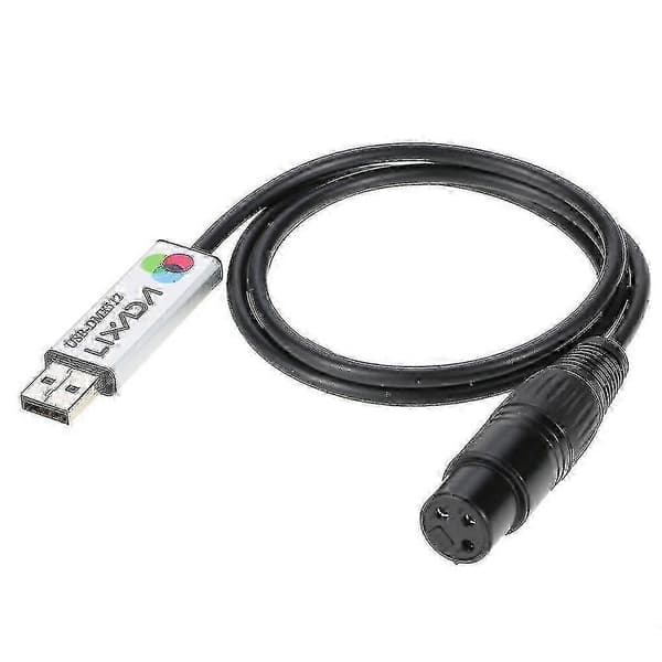 Lixada USB til DMX Grensesnitt Adapter - LED DMX512 Datamaskin PC Scenebelysning Kontroller Dimmer