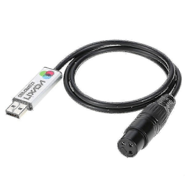 Lixada USB till DMX Interface Adapter - LED DMX512 Dator PC Scenbelysningskontroller Dimmer