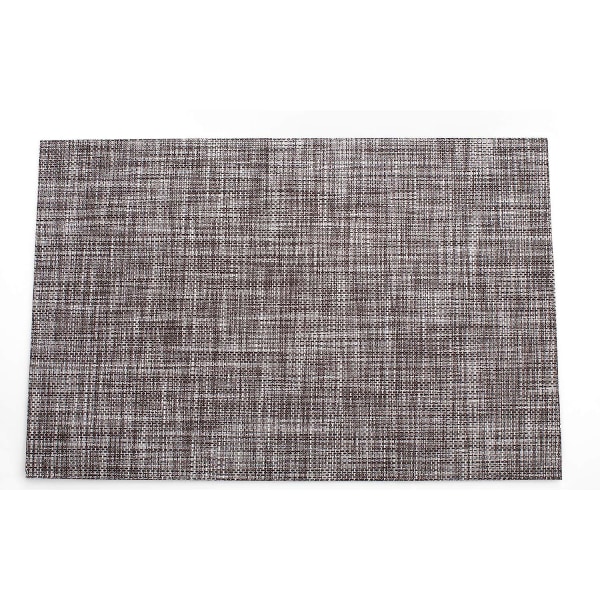 6 st Crossweave vävd vinyl halkfri isolering bordsunderlägg Tvättbara bordsmattor (dimgrå)