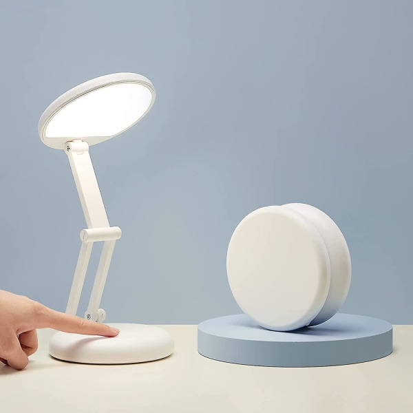 Sammenfoldelig og opladning kreativ øjenbeskyttelse bordlampe (hvid)