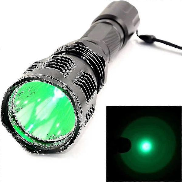 Lommelygte Grønt Lys Super Kraftfuld 2000 Lumen Taktisk Lommelygte Fjernbetjening Genopladelig Vandafvisende Jagtlygte Til Camping Bjergbestigning Vandreture
