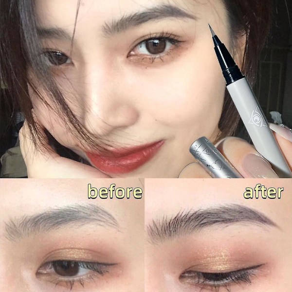 Eyebrow Pen Liquid Brow Pencil - Eyebrow Pencil Draw Hair Like Stroke Brows, Natural Eye Brow Makeup, Light Brown