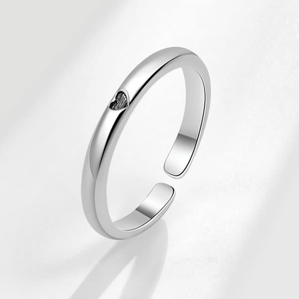 Justerbar Ring - Hjärtdesign Silver
