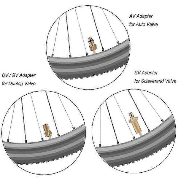 Sykkelventiladapter Sykkel Luftpumpe Adapter Presta Schrader Ventiladapter for Sykler Dekkpumpe Luftpumpe Kompressor