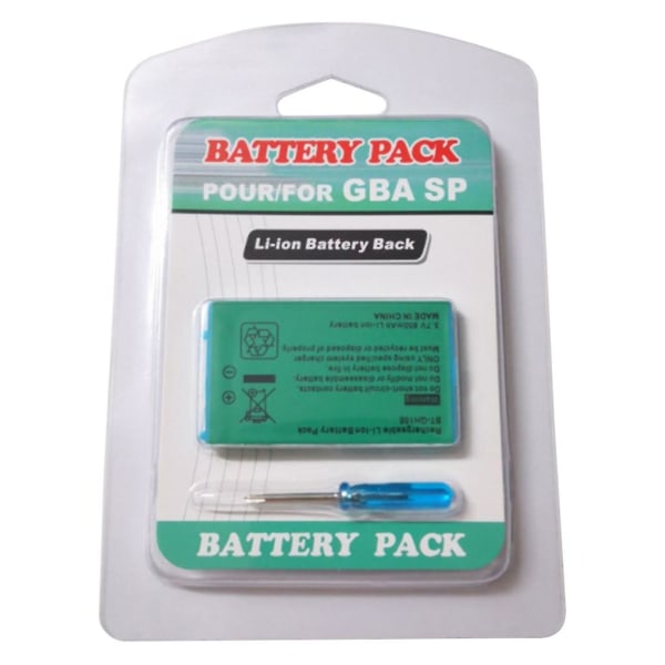 Oppladbar batteripakke for Gba Sp Gameboy Advance 3.7v med verktøy