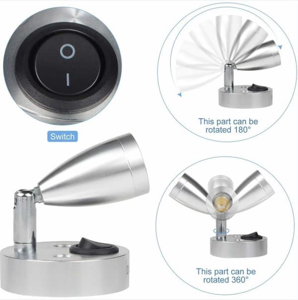 Liseuse LED 3W 12V Sølv