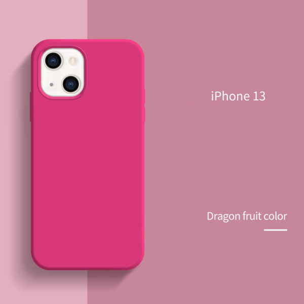 2023 Mobiltelefondeksel i flytende silikon iPhone 13 mobiltelefondeksel Apple mobiltelefondeksel Dragon fruit color