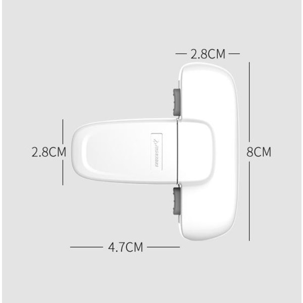 2 stk. Anti-spise Anti-klemme Børnesikring til Køleskab Hvid