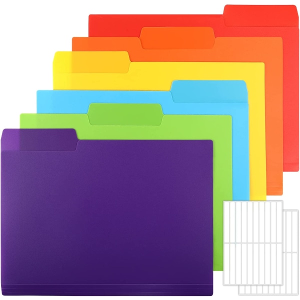30 farvede arkivmapper, foldearkivmapper, 6 farver,