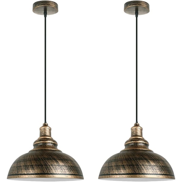 Set med 2 taklampor utan ljus - E27 taklampa - 29 cm diameter (brons)