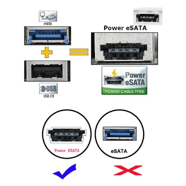 2 i 1 Esata + USB datakabel til 22p Sata harddiskadapter til 2,5 '' HDD