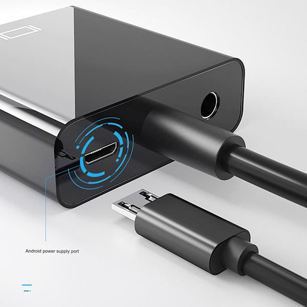 HDMI til VGA 1080P HD adapterkabel med lyd strømforsyning hdmi til vga konverter HDMI-kabel