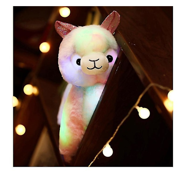 Lysende Hvid Lama LED Fyldte Dyr Blussende Alpaca Blød Plyslegetøj Glød Gave Til Småbørn Børn Til Jul Fødselsdag Halloween Festival Anledninger