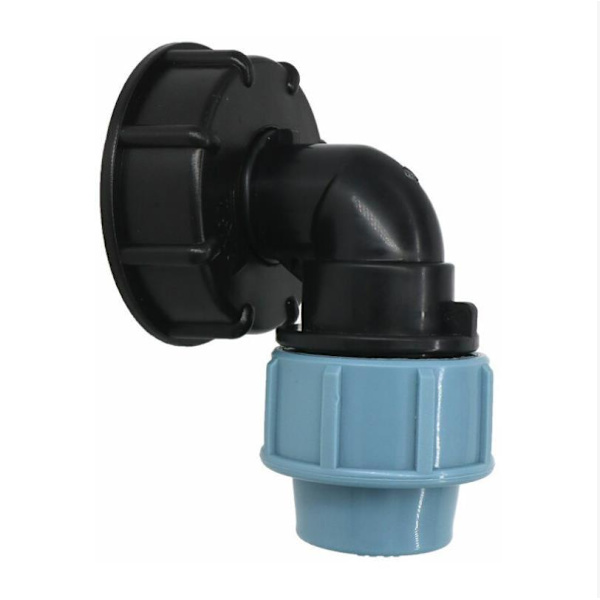 IBC Tank Adapter, S60X6 IBC Vann Tank Adapter med 25mm Medium Density Polyethylene Elbow Connector Kompatibel med UK og EU Standard IBC Containere