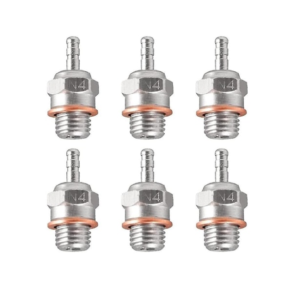 6 stk glødeplugg N4 Hot Spark Nitro motordeler erstatter Os 8 for 1/8 1/10 Rc bil lastebil