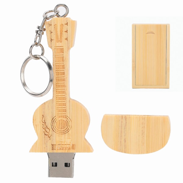 Guitar USB Flash Drive 32GB - Bærbar træ Memory Stick til computerdele (Model: CM1001)