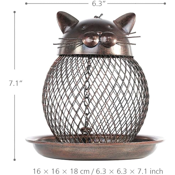 Katteformet fuglefoderautomat | Fuglefoderdispenser |
