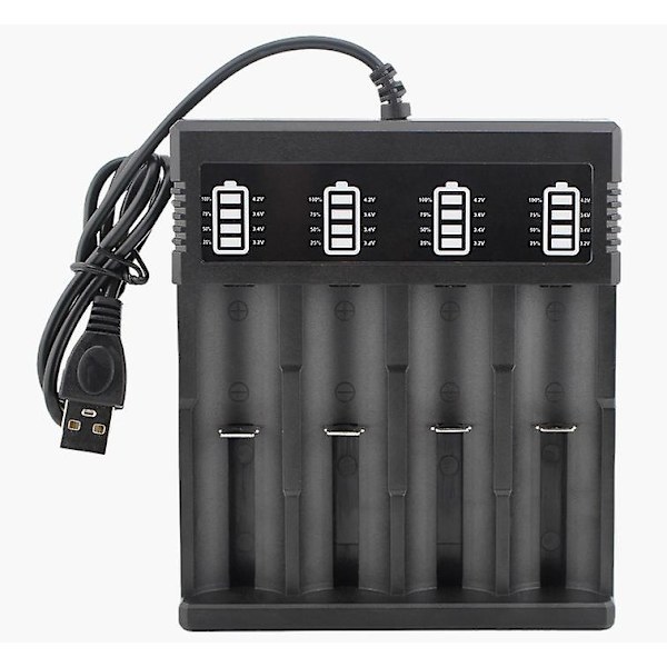 Universell LED-batterilader 21700 batterilader 4 rom for 22670 22650 21700 20650 18650 18670 18350 17670 17550 17360