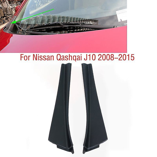 2 st för Nissan Qashqai J10 2008 2009 2010 2011 2012 2013 2014 2015 Front Windshield Wrap Corner Trim Wiper Side Trim Cover Lid