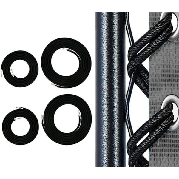 Fritidsstol tilbehør bog elastisk gummibånd bungee slidtræk snor kostring reb-sort, 2stk 2,2m, 2stk 1,4m